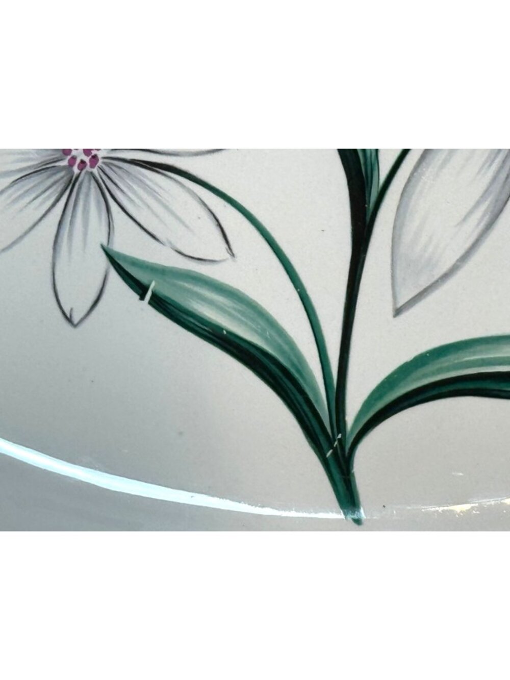 Vintage Homer Laughlin Debutante Oval Serving Platter White Floral 14 Inch - Picture 3 of 10